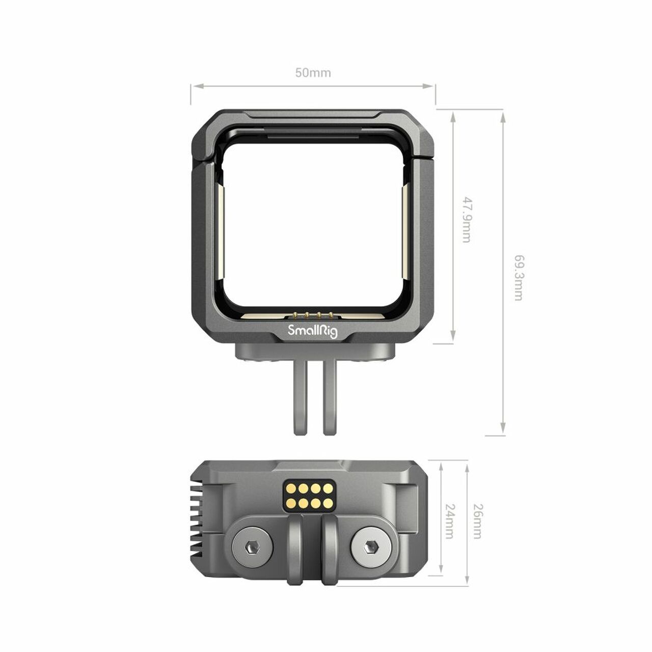 SmallRig Camera Cage for DJI Action 2 with Attached Power 3661